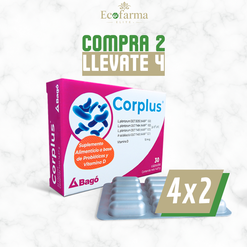 Corplus – Cápsulas Naturales con Probióticos y Vitamina D para Salud Intestinal y Defensa Inmunológica