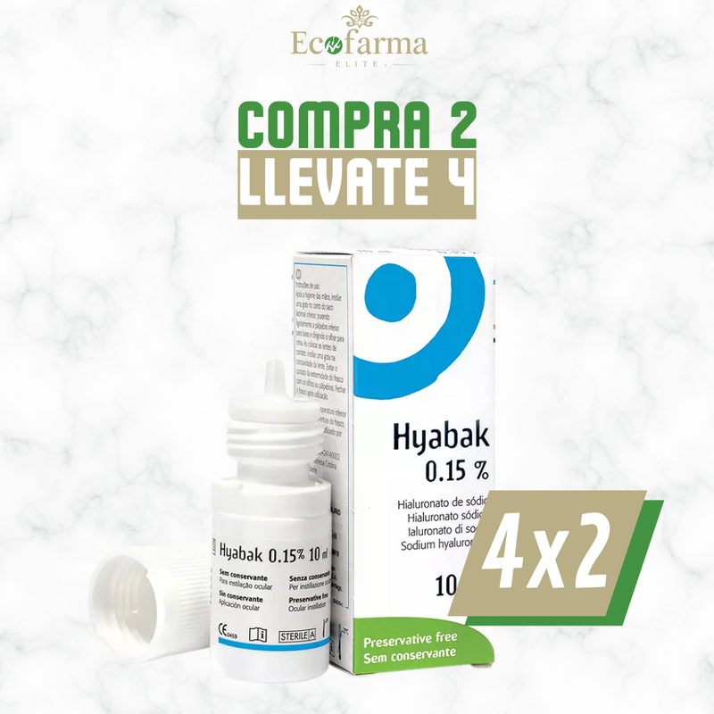 Hyabak – Gotas Lubricantes Naturales para Ojos Secos, Irritación y Fatiga Visual