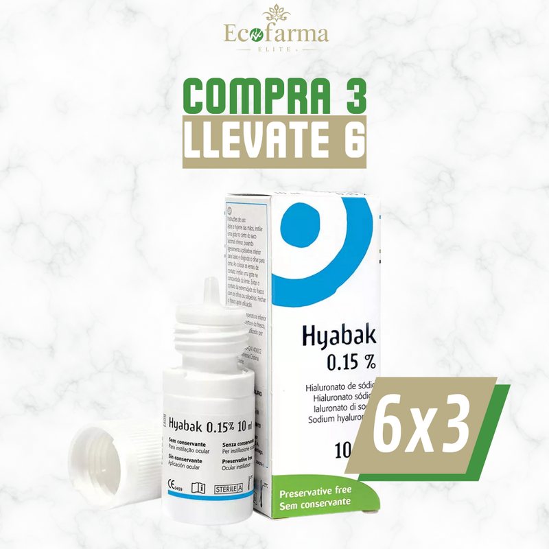 Hyabak – Gotas Lubricantes Naturales para Ojos Secos, Irritación y Fatiga Visual